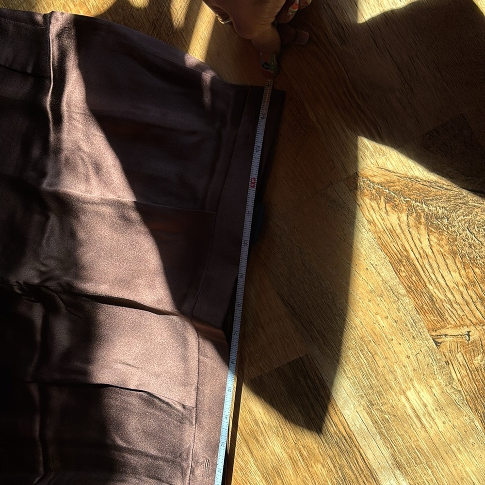 High-Rise Wide-Leg Black Satin Pants - Picture 9 of 11